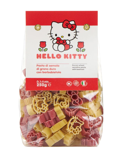 Hello Kitty dvojfarebné cestoviny s červenou repou 250g Dalla Costa Hello Kitty dvojfarebné cestoviny s červenou repou 250g Dalla Costa