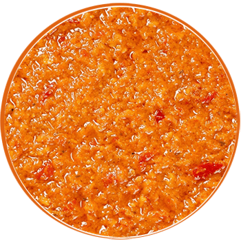 Pesto z oranžových paradajok s červenou paprikou